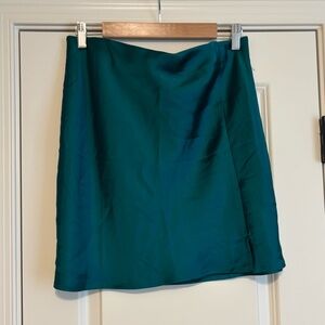 EUC - Emerald Satin Mini Skirt